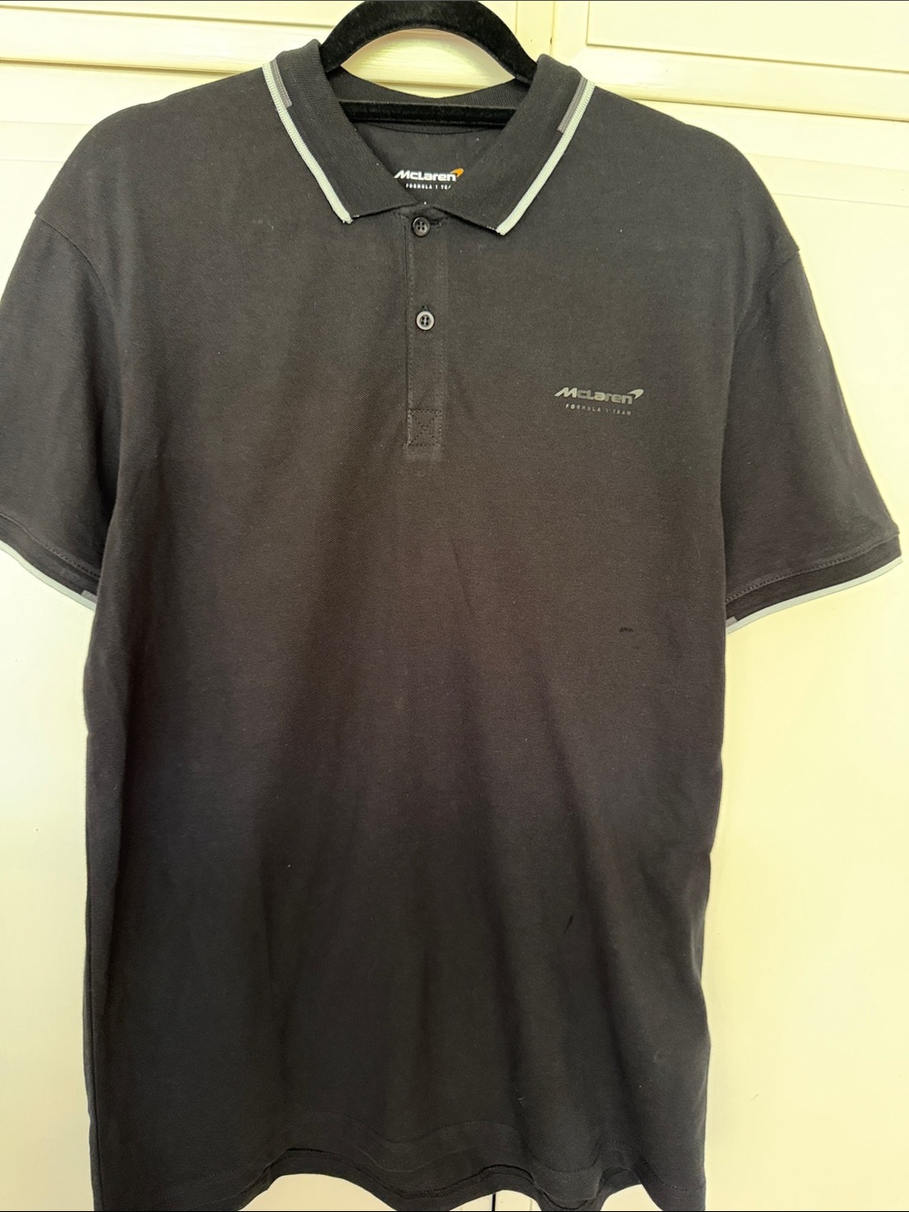 McLaren F1 Men’s Black Polo with Contrast Trim